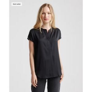 Quince Washable Stretch Silk Dolman Sleeve BlouseSize M